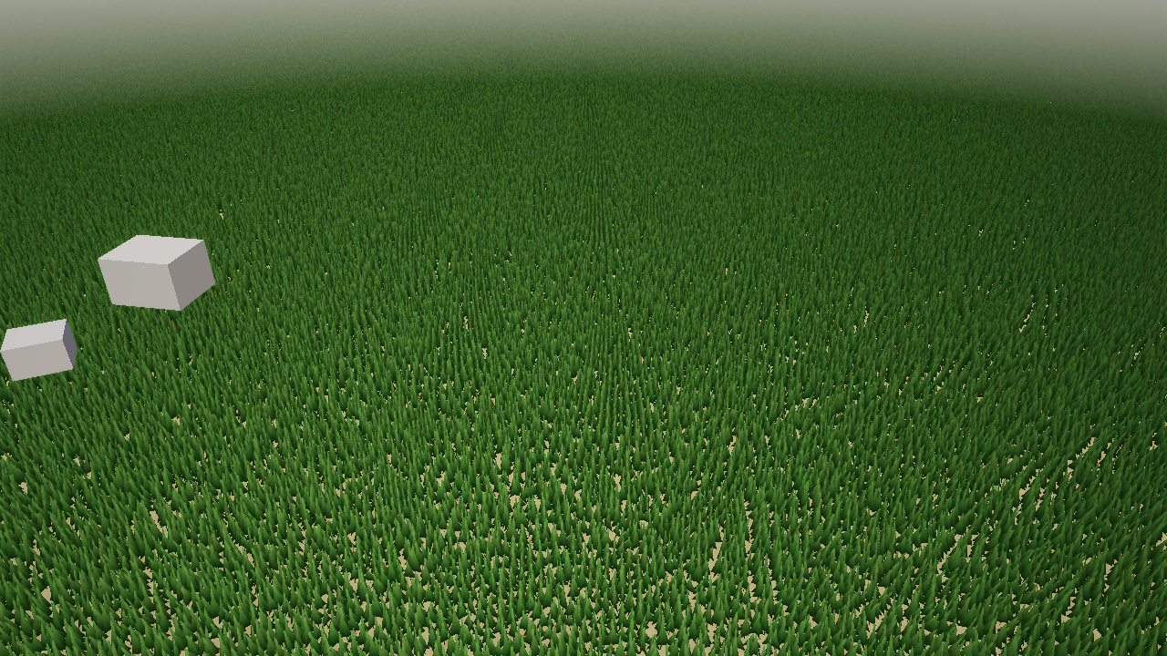 Rolling meadow with instanced grass
