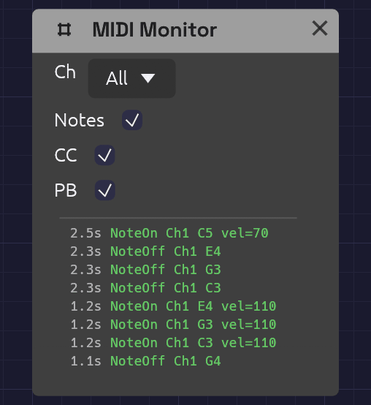 MIDI Monitor module