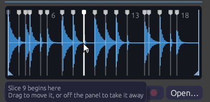 Onset markers on a swung break