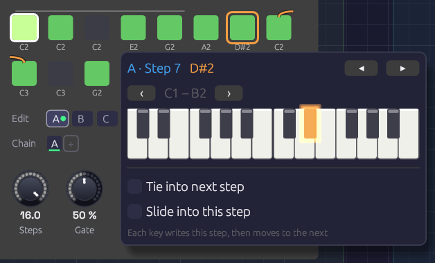 The step piano